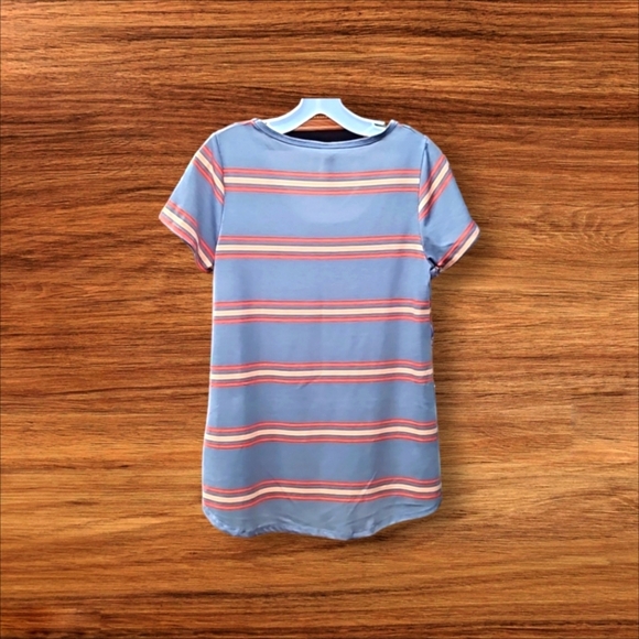 LulaRoe, Sz XS, Grey, Orange Stripes, Swing Style, Polyester, Stretch - Picture 3 of 9